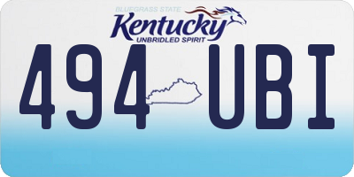 KY license plate 494UBI