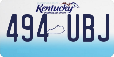 KY license plate 494UBJ