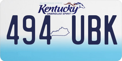 KY license plate 494UBK
