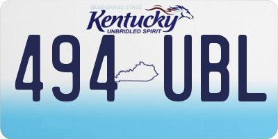 KY license plate 494UBL
