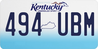 KY license plate 494UBM