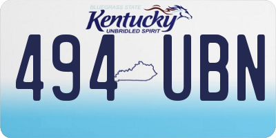 KY license plate 494UBN