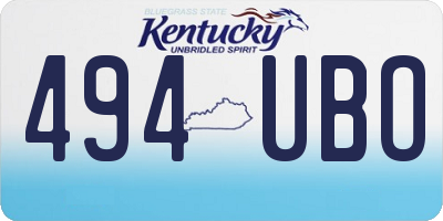 KY license plate 494UBO