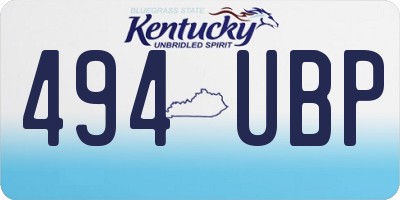 KY license plate 494UBP