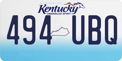 KY license plate 494UBQ
