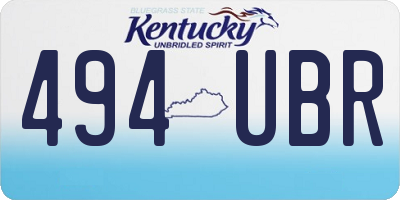 KY license plate 494UBR