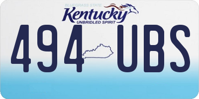 KY license plate 494UBS