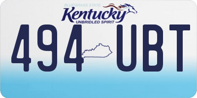 KY license plate 494UBT