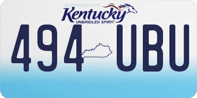 KY license plate 494UBU