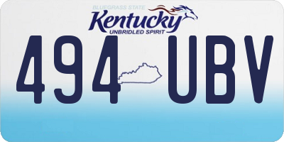 KY license plate 494UBV