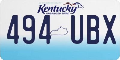 KY license plate 494UBX