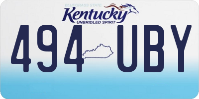 KY license plate 494UBY