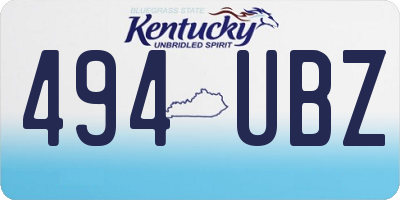 KY license plate 494UBZ