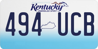 KY license plate 494UCB