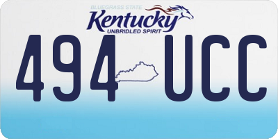 KY license plate 494UCC