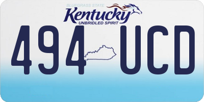 KY license plate 494UCD