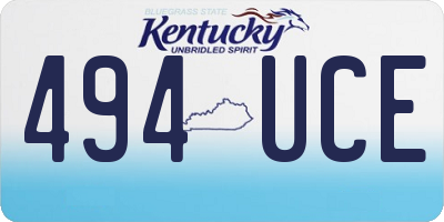 KY license plate 494UCE