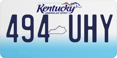 KY license plate 494UHY
