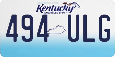 KY license plate 494ULG