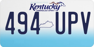 KY license plate 494UPV