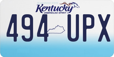 KY license plate 494UPX