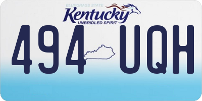 KY license plate 494UQH