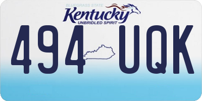 KY license plate 494UQK