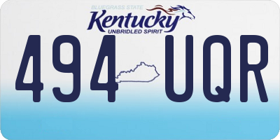 KY license plate 494UQR