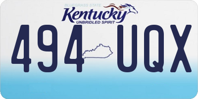 KY license plate 494UQX