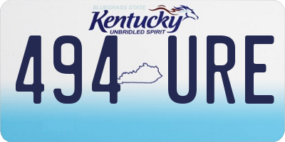 KY license plate 494URE