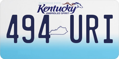 KY license plate 494URI