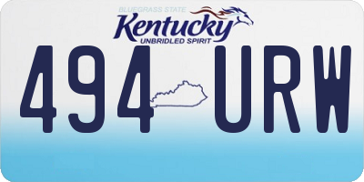 KY license plate 494URW