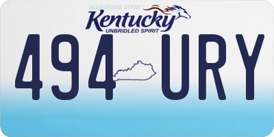 KY license plate 494URY