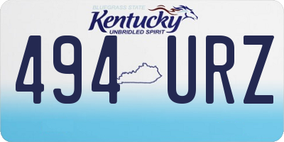 KY license plate 494URZ