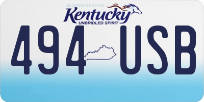 KY license plate 494USB