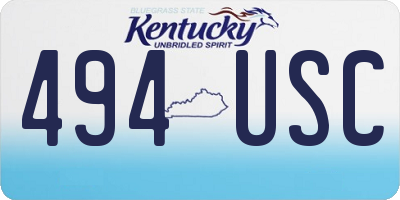 KY license plate 494USC