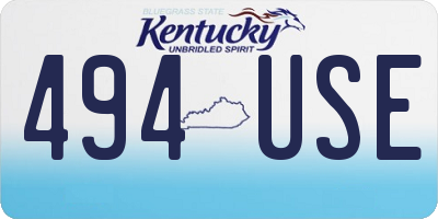 KY license plate 494USE