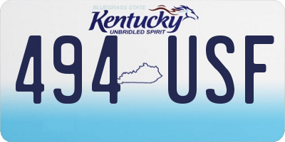 KY license plate 494USF