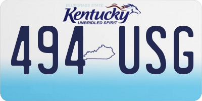 KY license plate 494USG