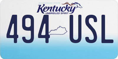 KY license plate 494USL
