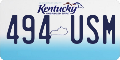 KY license plate 494USM