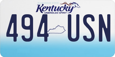 KY license plate 494USN