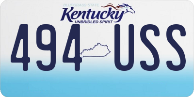 KY license plate 494USS