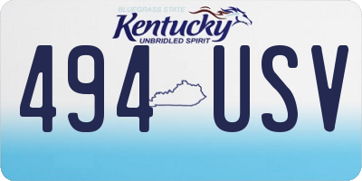 KY license plate 494USV