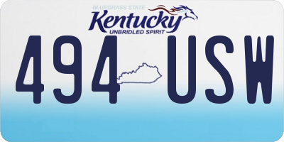 KY license plate 494USW