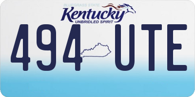 KY license plate 494UTE