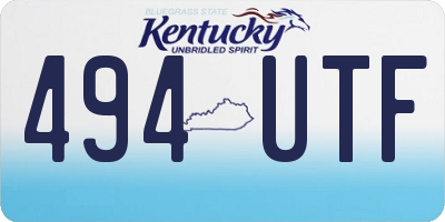 KY license plate 494UTF