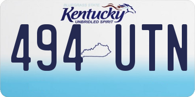 KY license plate 494UTN