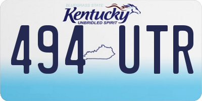 KY license plate 494UTR
