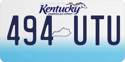 KY license plate 494UTU